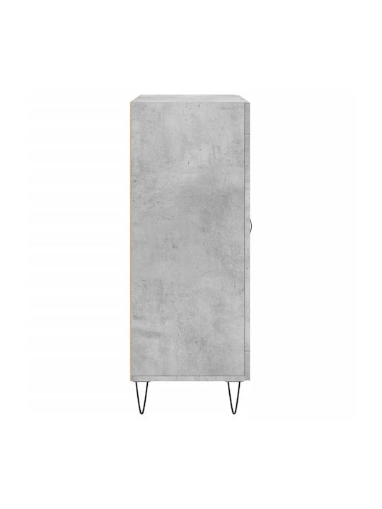 Wohnzimmer Vitrine aus Spanplatte mit Verglasung in Grau 69.5x34x90cm
