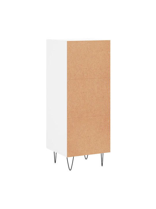 Living Room Display Cabinet made of Particle Board with Windowed White 34.5x34x90cm