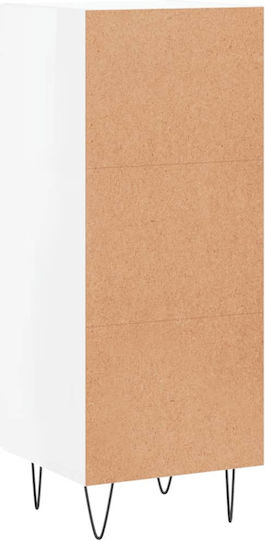 Living Room Display Cabinet from Particle Board with Windowed White 34.5x34x90cm