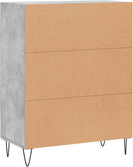 Living Room Display Cabinet from Particle Board with Windowed Grey 69.5x34x90cm