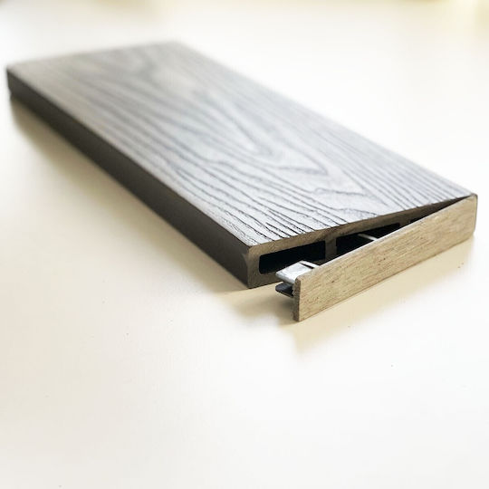 Showood Panou de perete 3D de Grădină Gri închis din Magazin online WPC 360x2x12buc 1buc Gray