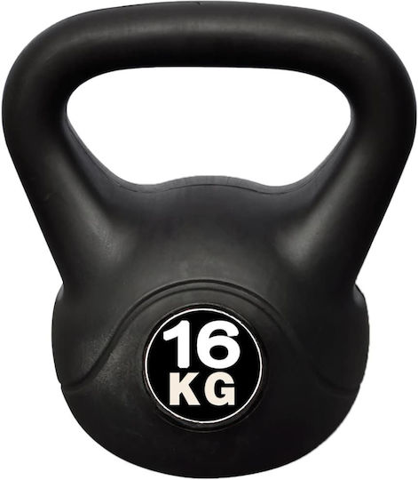 vidaXL Kettlebell PVC 16kg Black