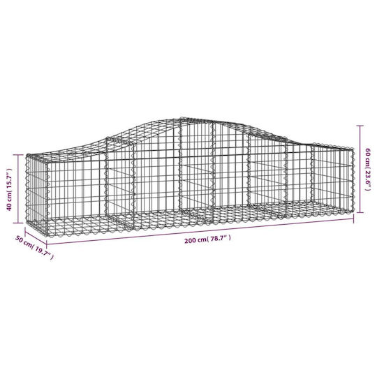 vidaXL Кутия Gabin за Ограда на Градина от Стомана 50x50x60бр 200бр Сребрист