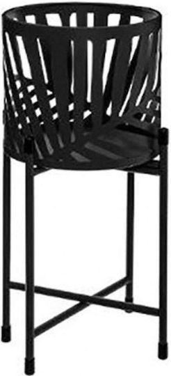 Atmosphera Leaf Каспо Металик Черно Със Стойка 27.5x27.5x54см
