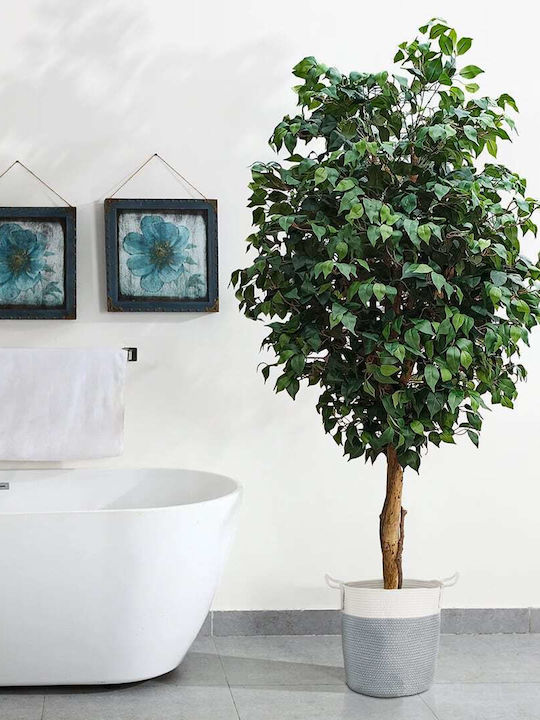 GloboStar Kastellorizo Planter Fabric Gray with Stand 35x35x40cm.