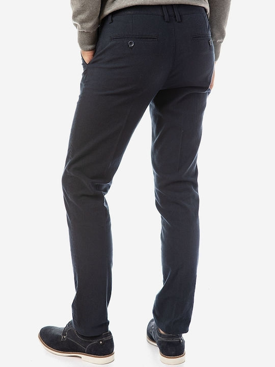 Sogo Herrenhose Chino Elastisch in Slim Passform Marineblau