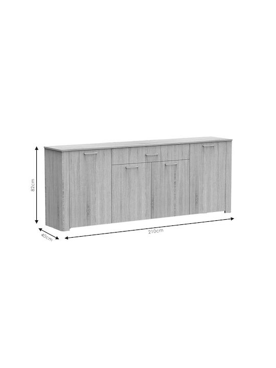 Μπουφές Kinley Grey / Wenge 210x40x82cm