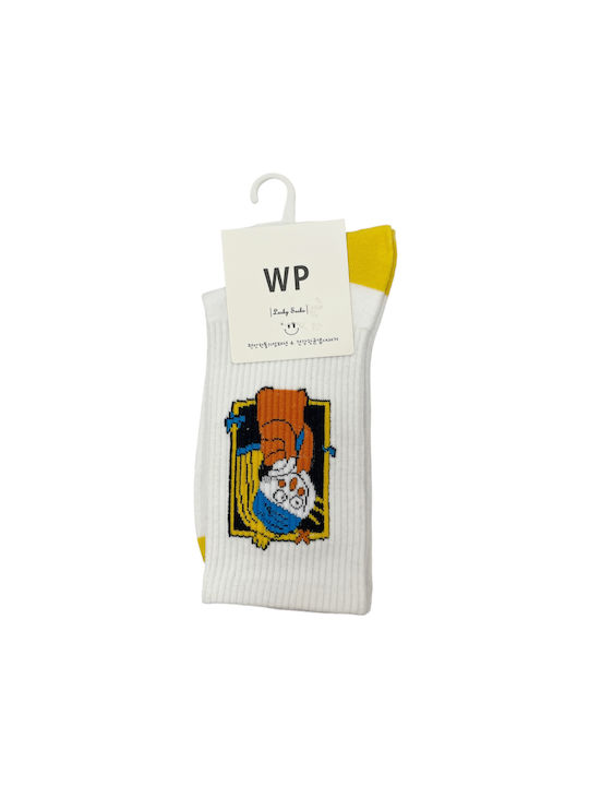 WP Patterned Socks White