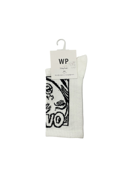 WP Patterned Socks White