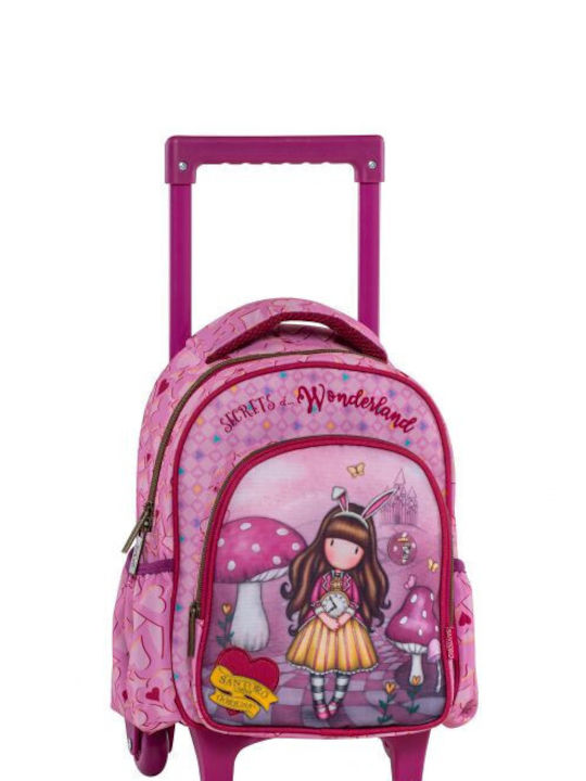 Graffiti Gorjuss School Bag Trolley Elementary, Elementary in Pink color