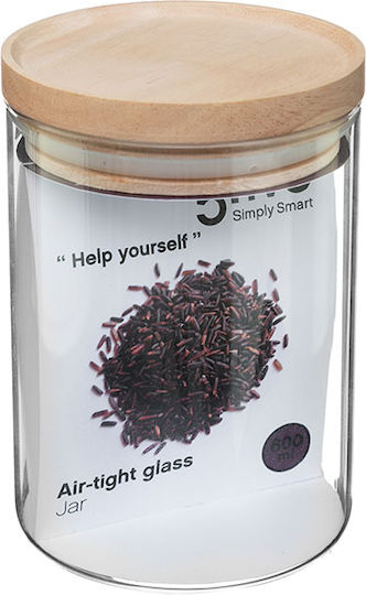 Atmosphera General Use Jar with Airtight Lid Glass Transparent 600ml