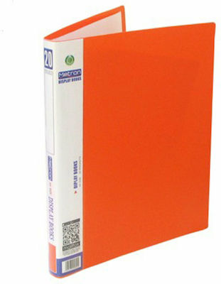 Metron Clipboard Flexible with 20 plastic sleeves Slides for Paper A4 Orange 1pcs