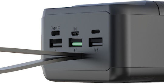 XO PR158 Power Bank 50000mAh 18W mit 2 USB-A Anschlüssen und USB-C Anschluss Schwarz