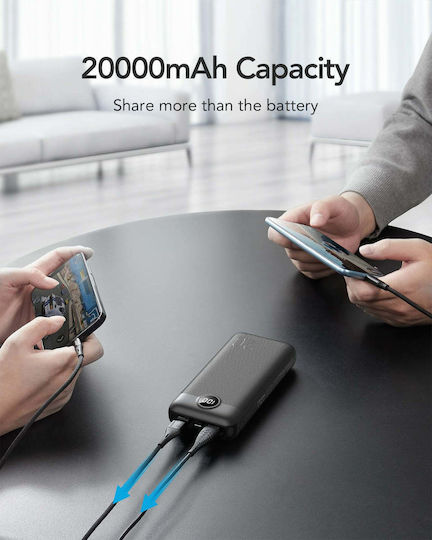 Veger VP2039 Power Bank 20000mAh 20W με 2 Θύρες USB-A και Θύρα USB-C Μαύρο