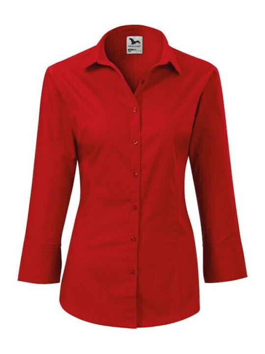 Langärmelig Damen Hemd Rot