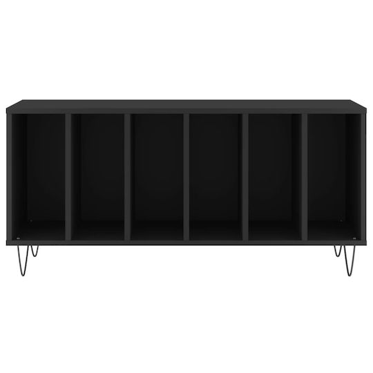 vidaXL Обработено дърво Мебел за Hi-Fi Черен 38x100x48см