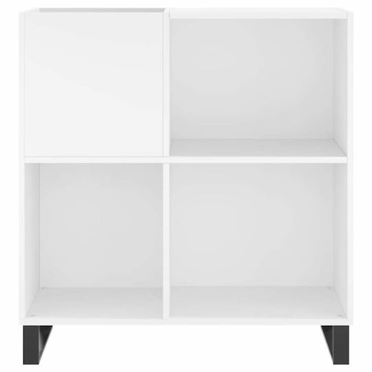 vidaXL Обработено дърво Мебел за Hi-Fi Бял 38x84.5x89см