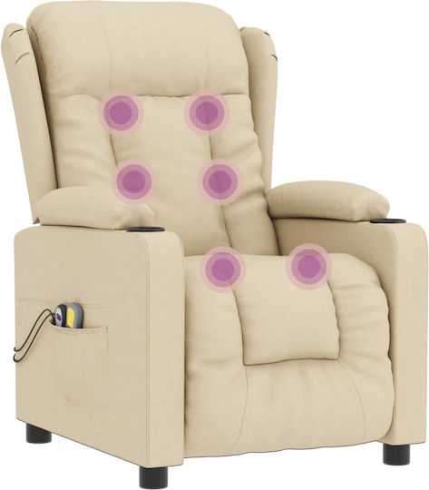 Πολυθρόνα Relax Massage με Υποπόδιο Μπεζ 72.5x96x99.5cm