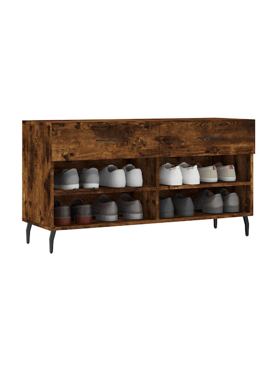 Дървен Обувна рафт с 4 рафта Жълт Д102xШ35xВ55см