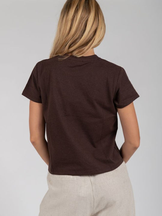 Damen T-Shirt Braun