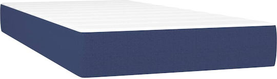 Bett Einzelbett Mit Stoff bezogen Blau mit Latten & Matratze 82x200cm