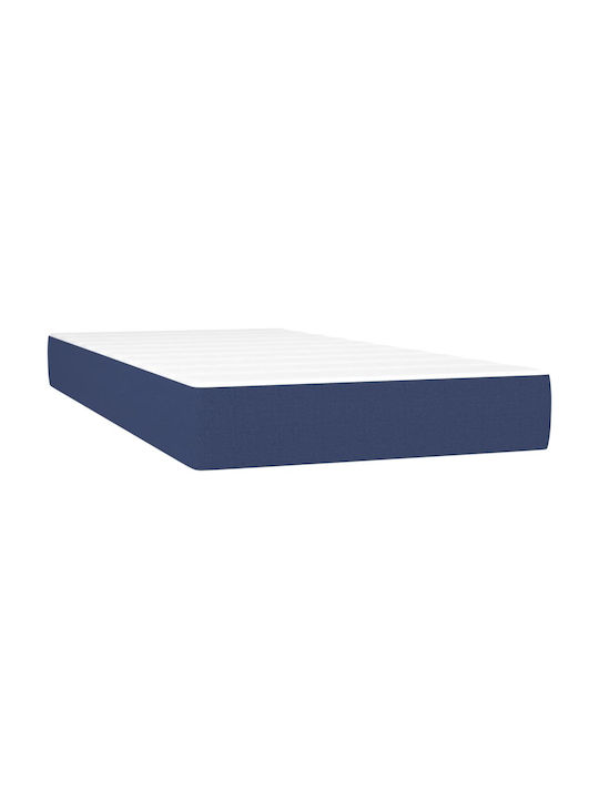 Bett Einzelbett Mit Stoff bezogen Blau mit Latten & Matratze 82x200cm