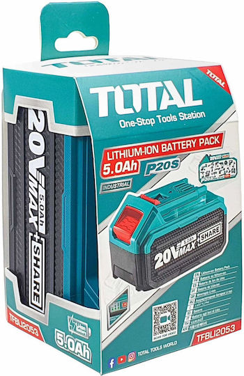 Total Батерия за Инструменти Литиеви 20V с Капацитет 5Ах P20S
