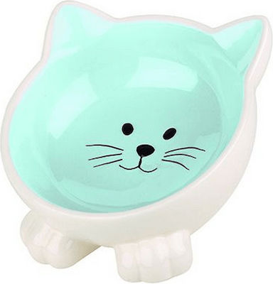 Happypet Orb Ceramic Cat Bowl for Food & Water Blue 160ml 16.5cm