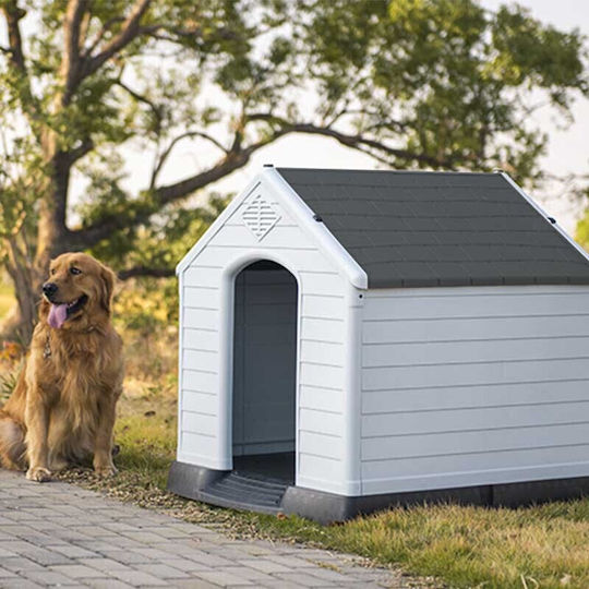 Vesta Dog House Dog House Plastic Outdoor Gray 66.5x73.6x69.5cm
