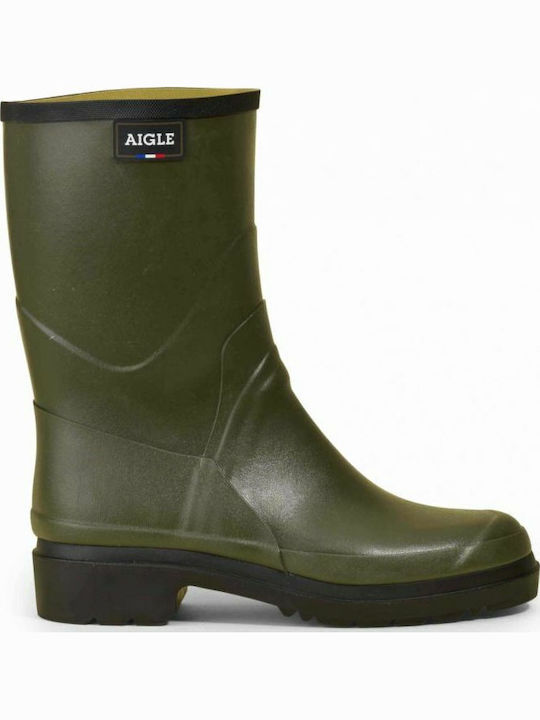 Aigle Bison Hunting Wellingtons in Khaki color