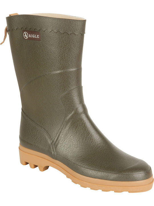 Aigle Bison Hunting Wellingtons in Khaki color
