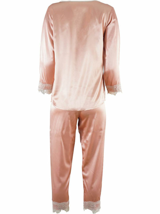 G Secret Winter Women's Pyjama Set Satin Pink