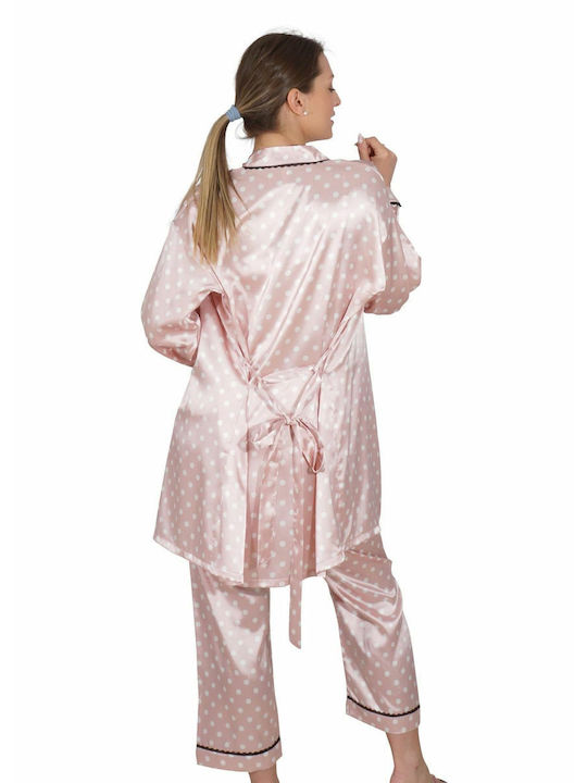 G Secret De vară Pentru Femei Satin Halat cu Pijamale Roz