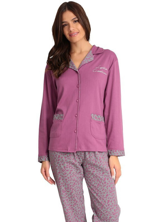 Lydia Creations Set Winter Women's Pajamas Purple