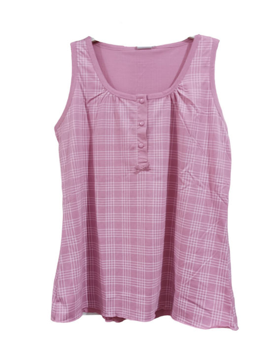 Lydia Creations Summer Women's Pyjama Set Cotton Pink