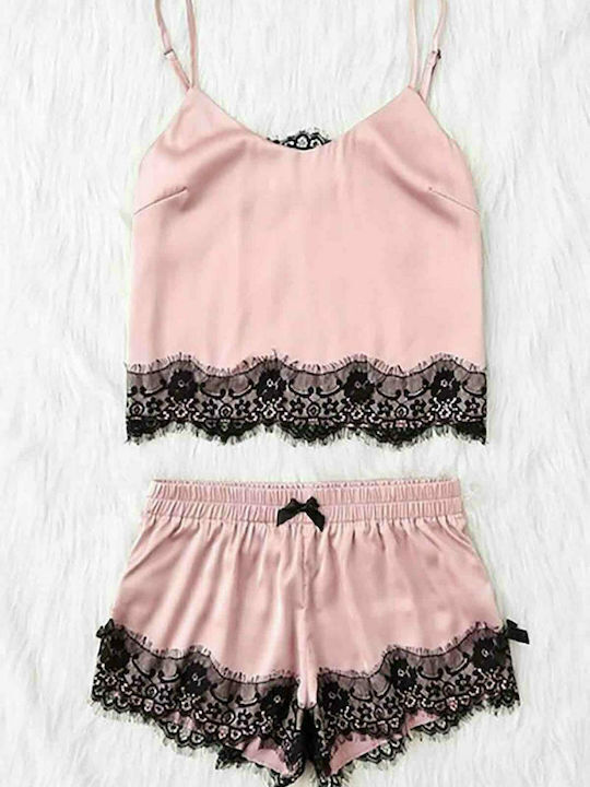 Merry See Καλοκαιρινό Σατέν Babydoll Ροζ