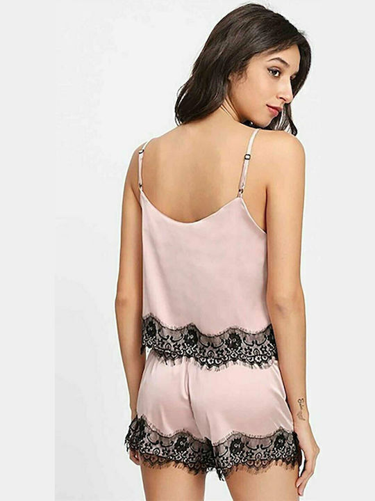 Merry See Καλοκαιρινό Σατέν Babydoll Ροζ