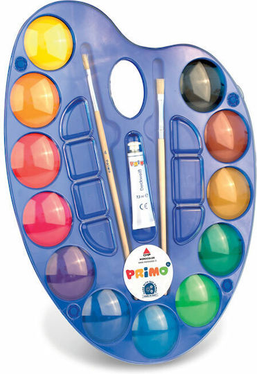 Primo Set of Watercolours Multicolored with Brush 12pcs