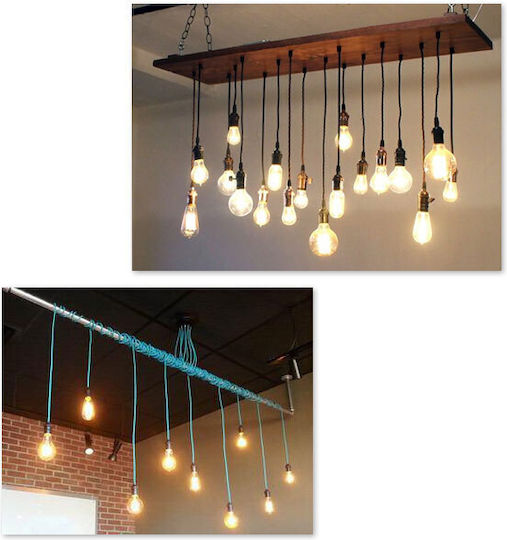 VK Lighting Υφασμάτινο Καλώδιο 2x0.75mm² 1m σε Κόκκινο Χρώμα 1m 47143-025654