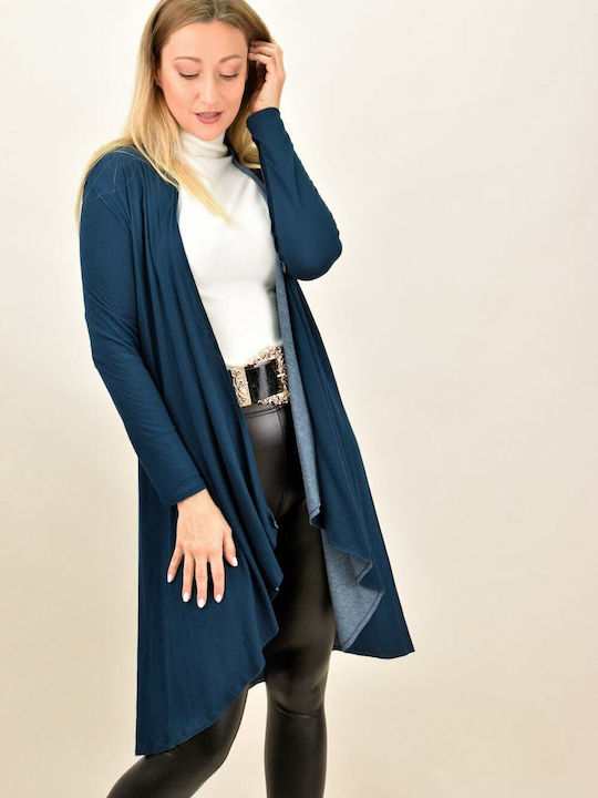 First Woman Long Women's Cardigan Blue