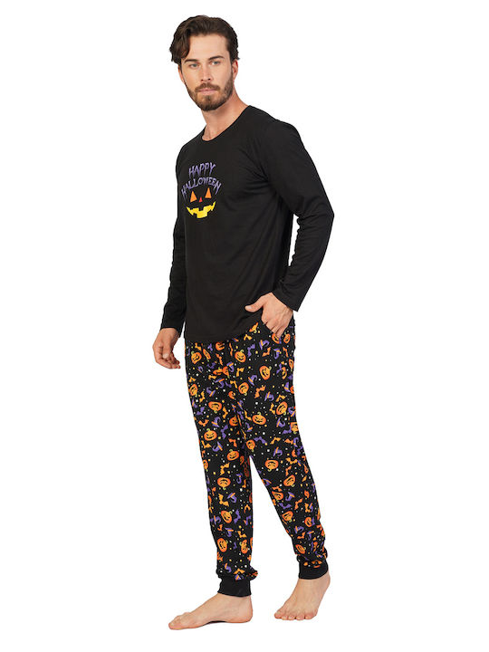 Vienetta Secret Men's Winter Pajamas Set Black