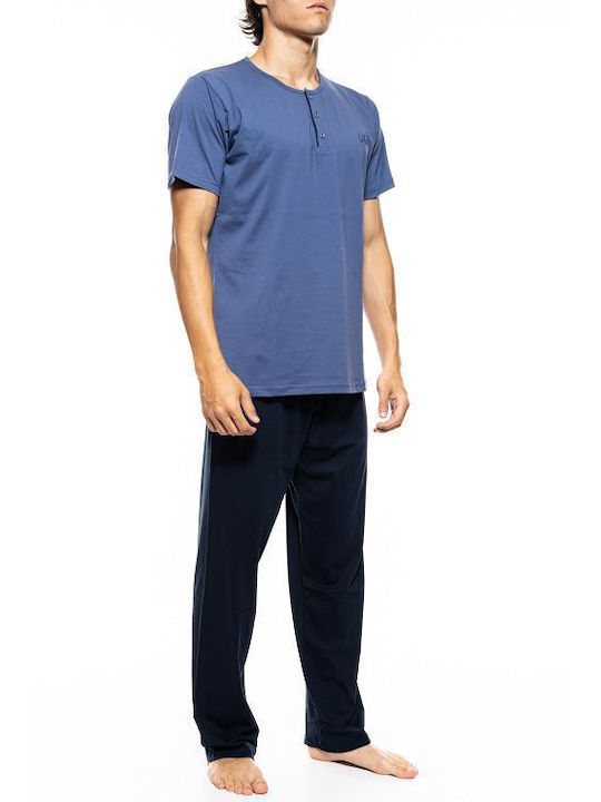 Ulisse Men's Summer Pajamas Set Blue