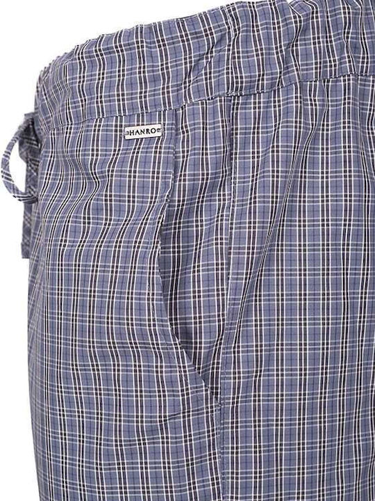 Hanro Men's Winter Cotton Checked Pajama Pants Gray