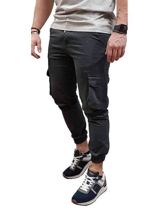 Trousers Cargo Elastic in Slim Fit Gray