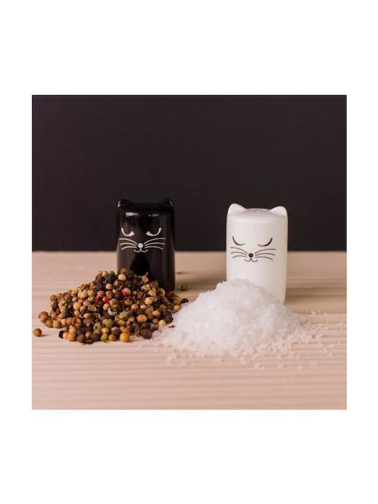 Pylones Chalt and Cheper Salt and Pepper Set Ceramic White - Black 2pcs