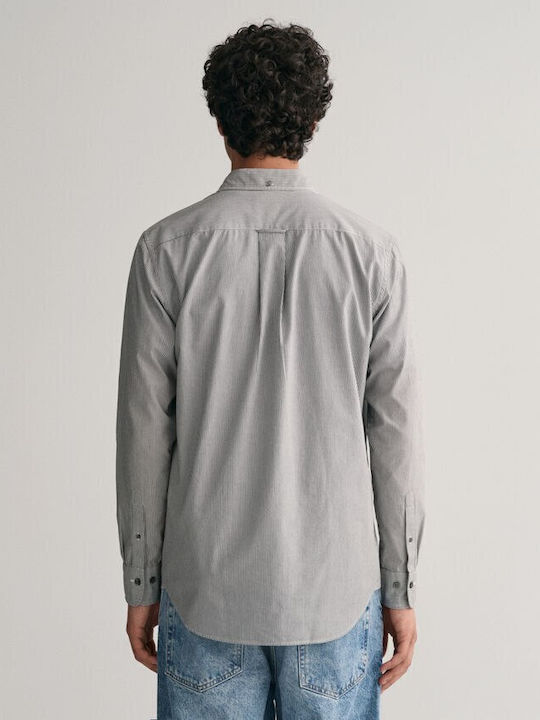 Long-sleeved Cotton Shirt Striped Black