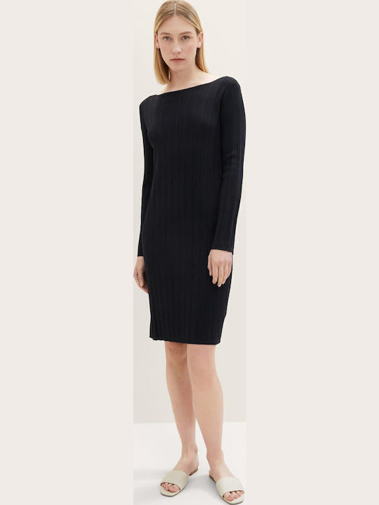 Midi Knitted Dress Navy Blue