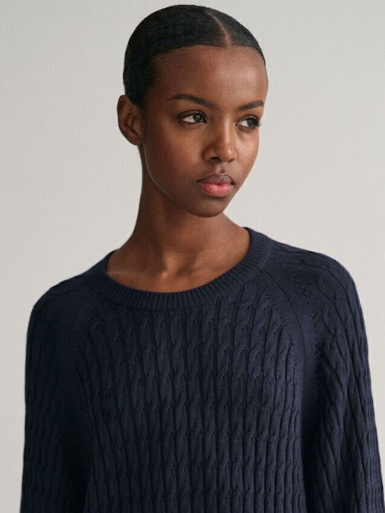 Midi Φόρεμα Πλεκτό Navy Μπλε