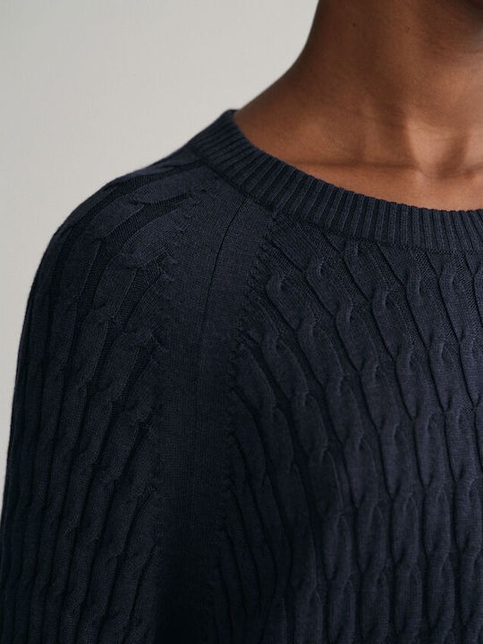 Midi Φόρεμα Πλεκτό Navy Μπλε