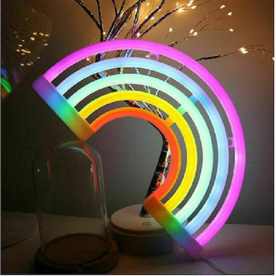 Aca LED Kinder Dekorative Lampe Regenbogen Mehrfarbig 30x2cm
